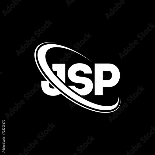JSP logo. JSP letter. JSP letter logo design. Initials JSP logo linked with circle and uppercase monogram logo. JSP typography for technology, business and real estate brand.