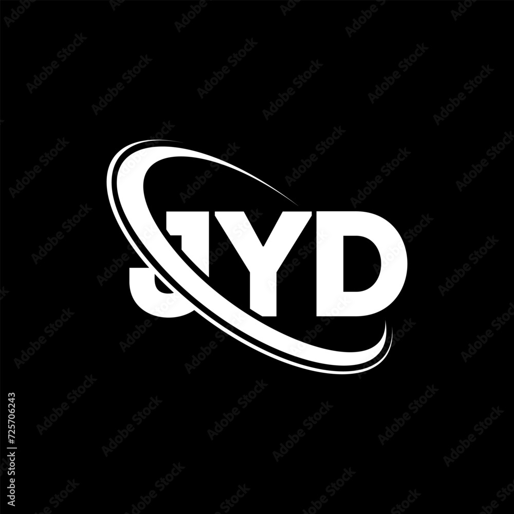 JYD logo. JYD letter. JYD letter logo design. Initials JYD logo linked with circle and uppercase monogram logo. JYD typography for technology, business and real estate brand.