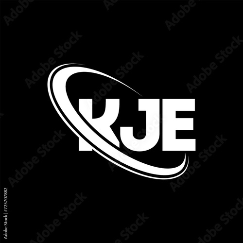 KJE logo. KJE letter. KJE letter logo design. Initials KJE logo linked with circle and uppercase monogram logo. KJE typography for technology, business and real estate brand.
