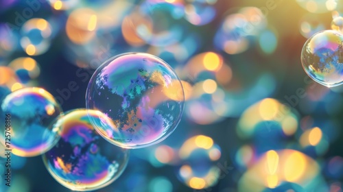 Soap bubbles floating in the air. Perfect for adding a touch of joy and playfulness to any project