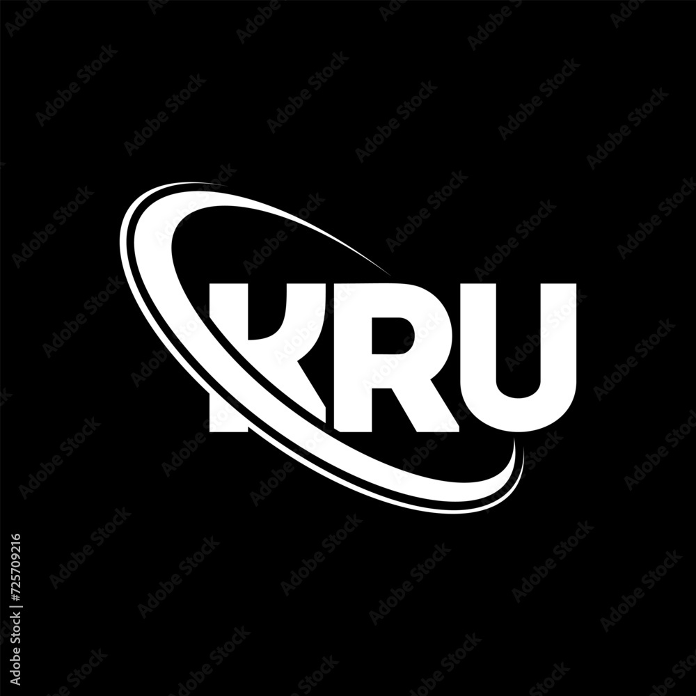 KRU logo. KRU letter. KRU letter logo design. Initials KRU logo linked with circle and uppercase monogram logo. KRU typography for technology, business and real estate brand.
