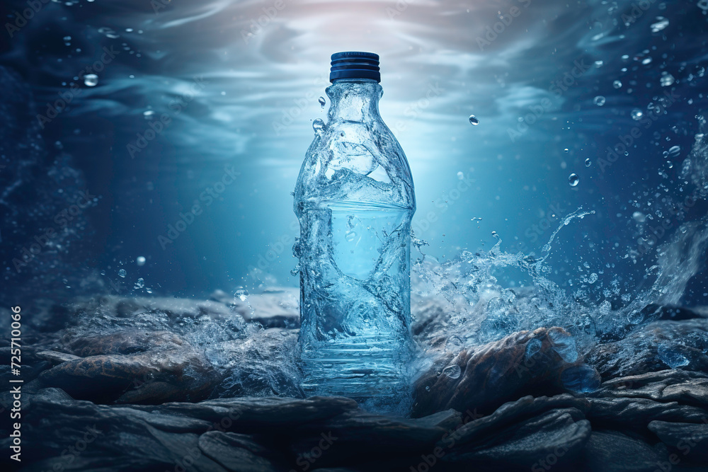 bottled water with water splash bottled water with water splash