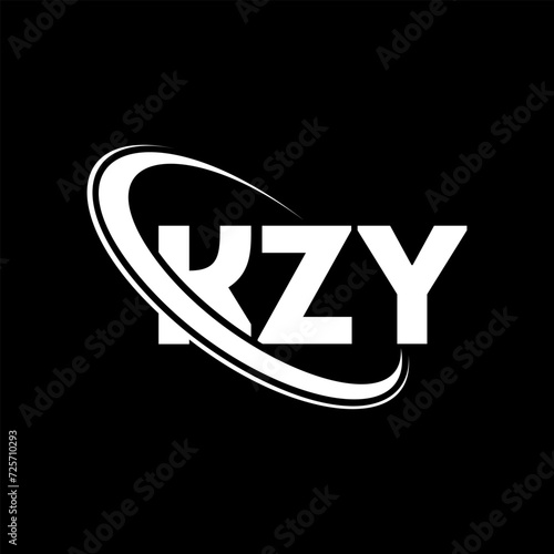 KZY logo. KZY letter. KZY letter logo design. Initials KZY logo linked with circle and uppercase monogram logo. KZY typography for technology, business and real estate brand.