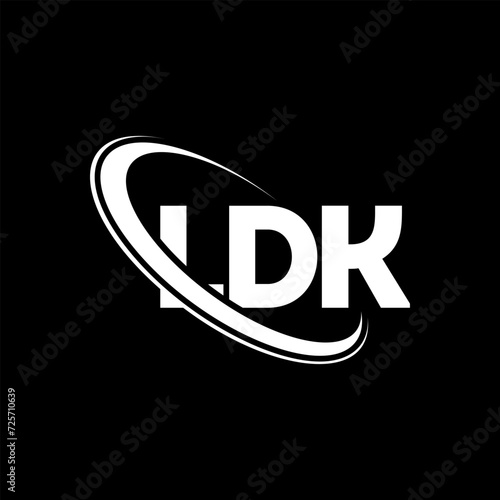 LDK logo. LDK letter. LDK letter logo design. Initials LDK logo linked with circle and uppercase monogram logo. LDK typography for technology, business and real estate brand.