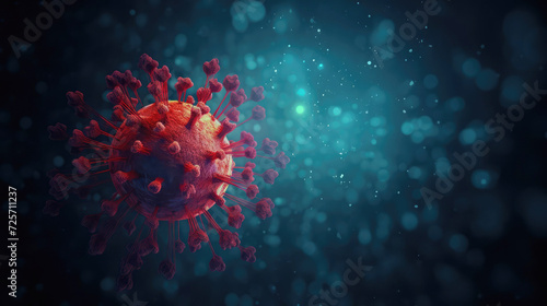 Image of virus - abstract image of virus on dark background, science nanotechnology, medical concept, pathogen, deasease x, measles morbillivirus, long covid, copy space photo