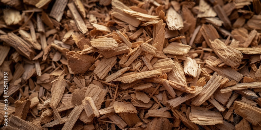 A pile of wood chips sitting on top of a table. Can be used for background textures or in woodworking and construction projects A pile of wood chips sitting on top of a table. Can be used for background textures or in woodworking and construction projects