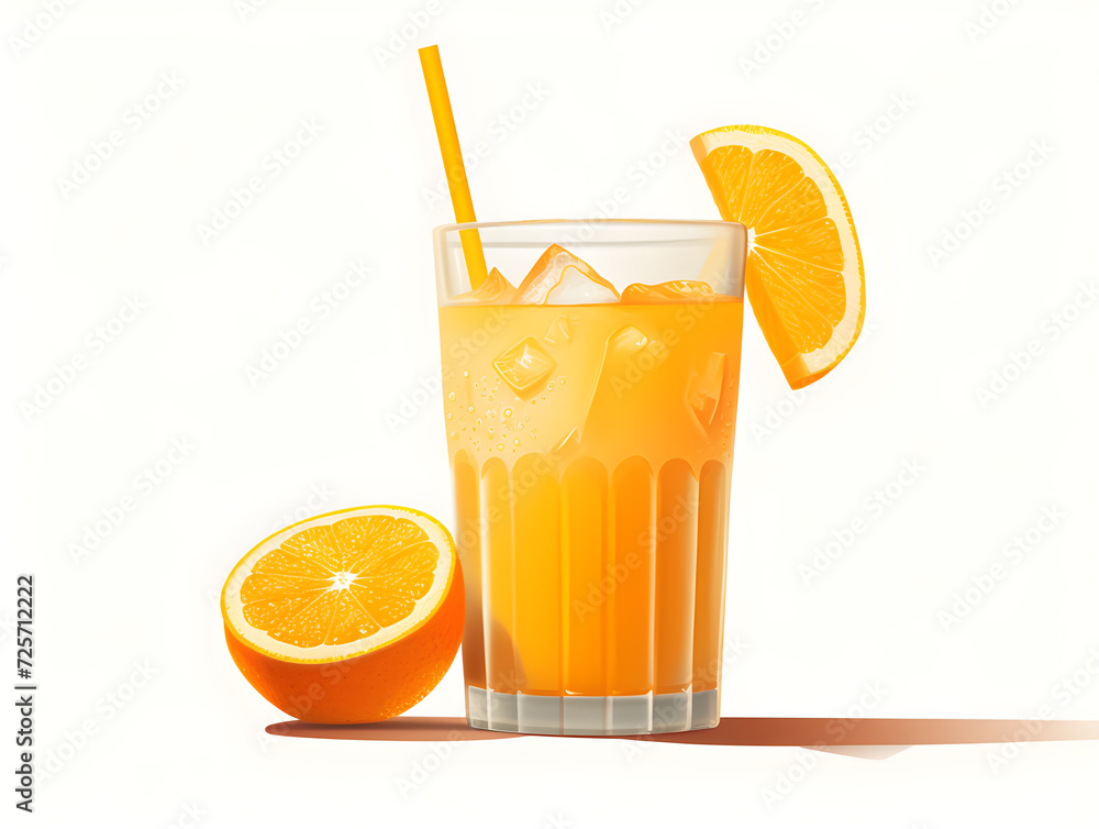 Isolated glass of fresh orange juice, a cold and sweet citrus beverage, perfect for a healthy and refreshing breakfast or anytime drink,Generative Ai Isolated glass of fresh orange juice, a cold and sweet citrus beverage, perfect for a healthy and refreshing breakfast or anytime drink,Generative Ai