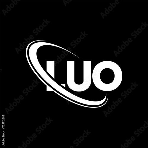 LUO logo. LUO letter. LUO letter logo design. Initials LUO logo linked with circle and uppercase monogram logo. LUO typography for technology, business and real estate brand. photo