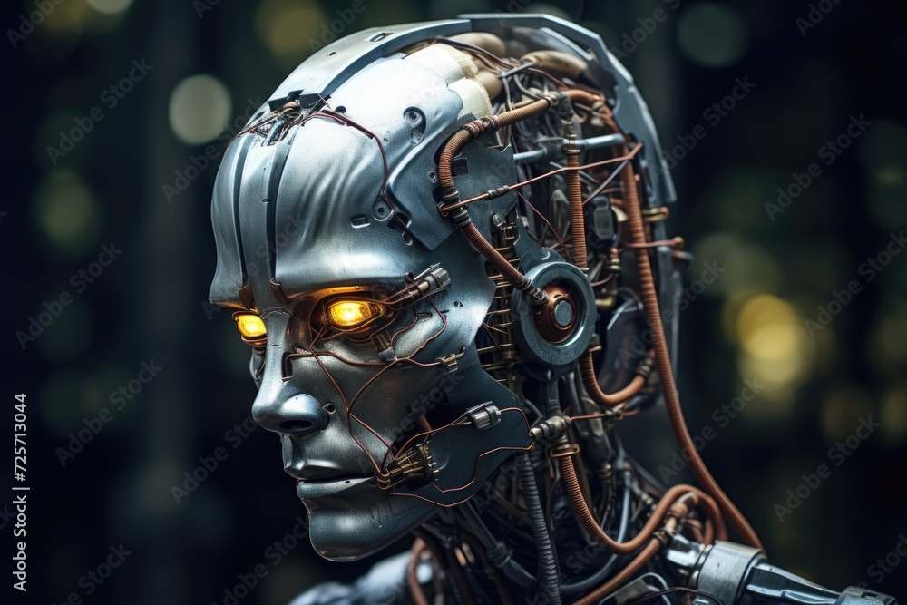 Robot futuristic mind Generative AI Robot futuristic mind Generative AI