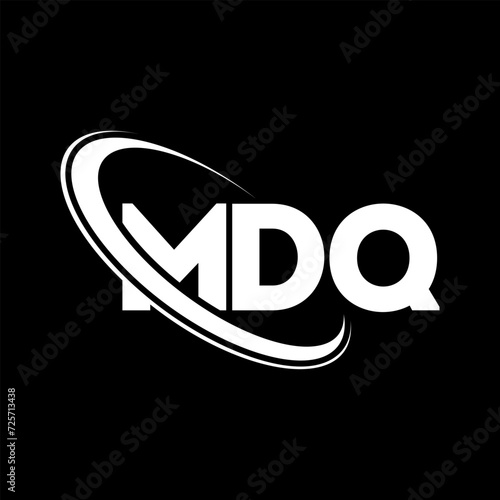 MDQ logo. MDQ letter. MDQ letter logo design. Initials MDQ logo linked with circle and uppercase monogram logo. MDQ typography for technology, business and real estate brand. photo