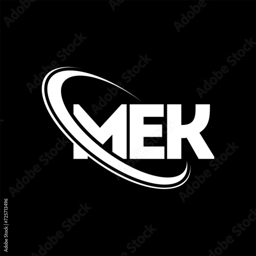 MEK logo. MEK letter. MEK letter logo design. Initials MEK logo linked with circle and uppercase monogram logo. MEK typography for technology, business and real estate brand.