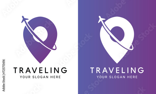 Travel Location Logo Design Travel Agency Logotype Traveling Plane Holidays