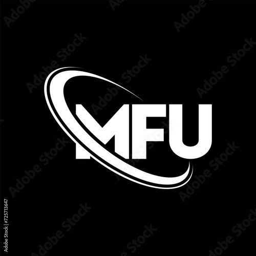 MFU logo. MFU letter. MFU letter logo design. Initials MFU logo linked with circle and uppercase monogram logo. MFU typography for technology, business and real estate brand. photo