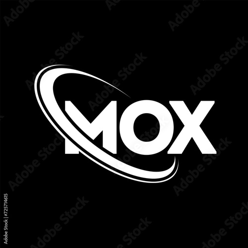 MOX logo. MOX letter. MOX letter logo design. Initials MOX logo linked with circle and uppercase monogram logo. MOX typography for technology, business and real estate brand. photo