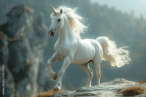 Magic animal in fairy tale, unicorn is ready to fly, mountain top view. --ar 3:2 --stylize 750 --v 6 Job ID: 9bc2fa6e-3f3c-4345-b0f9-fe4e6717d4af