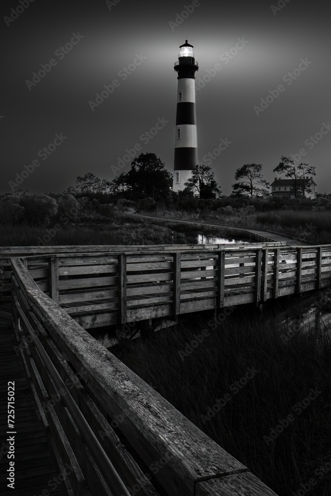 Fototapeta premium Lighthouse, Milky way, Bodie Island Lighthouse, Outer Banks, North Carolina.jpg