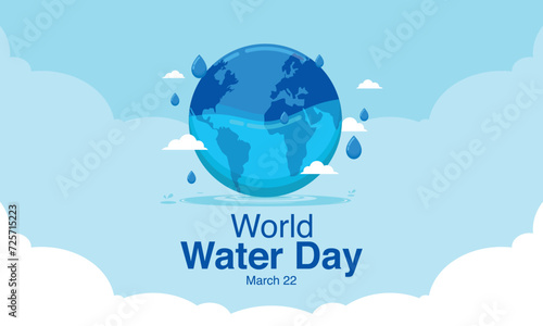 World water day. water day  design for social media post,  Globe Concept design for banner poster.