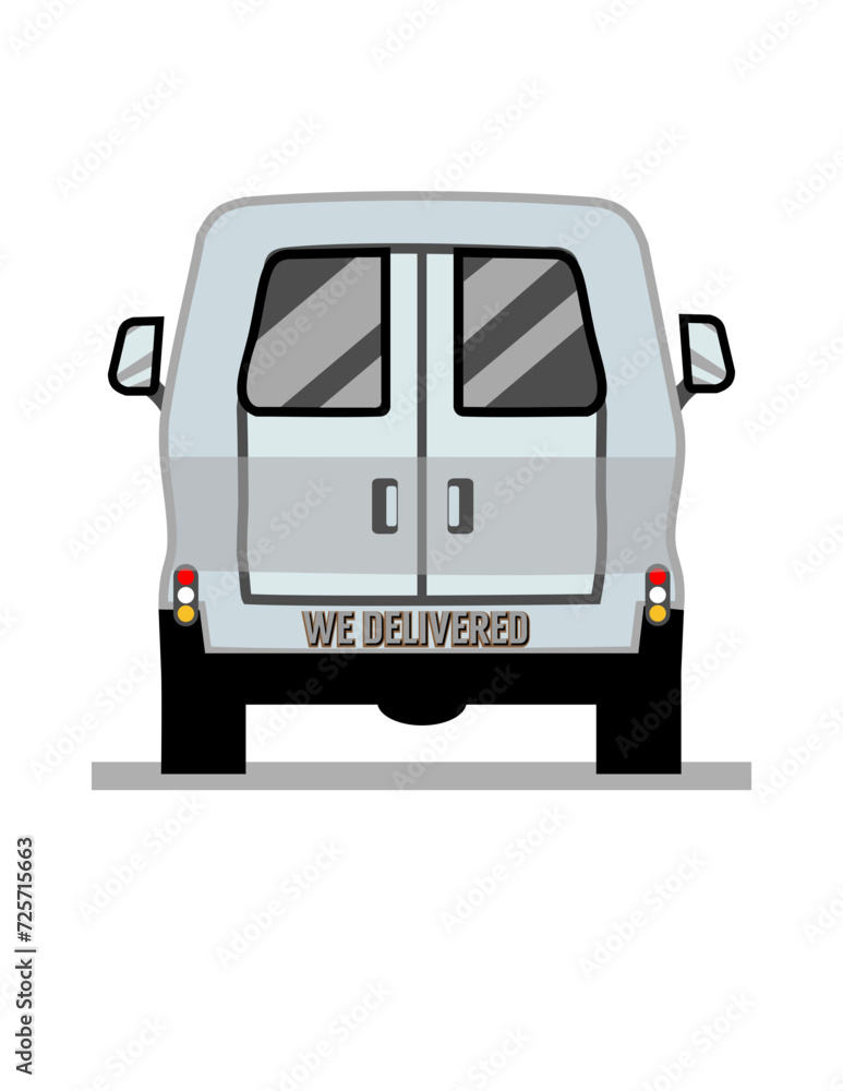 Vector Design of a Delivery Van, Back View