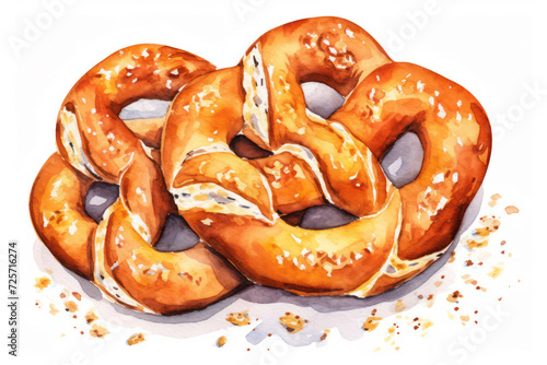 Delicious Bavarian Pretzel: A Tasty, Freshly Baked Snack with a Salty, Crusty Brown Crust, Perfect for Breakfast or a Healthy Lunch Meal, on a Traditional German Table Background.