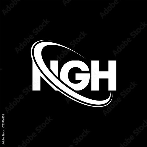 NGH logo. NGH letter. NGH letter logo design. Initials NGH logo linked with circle and uppercase monogram logo. NGH typography for technology, business and real estate brand. photo