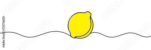 Continuous one line drawing. Lemon lime fruits