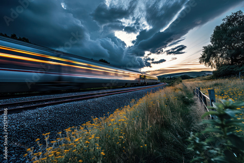Sunset Train: A Majestic Journey Through the Dusk