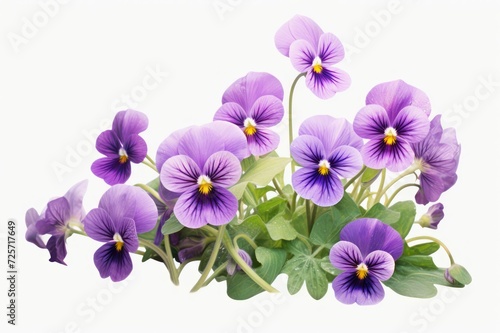 Beautiful purple orchid flowers blooming on a white background