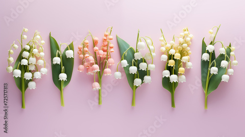 Kwiatowe pastelowe minimalistyczne tło z przebiśniegami na życzenia z okazji Dnia Kobiet, Dnia Matki, Dnia Babci, Urodzin czy pierwszego dnia wiosny. Szablon na baner lub mockup photo