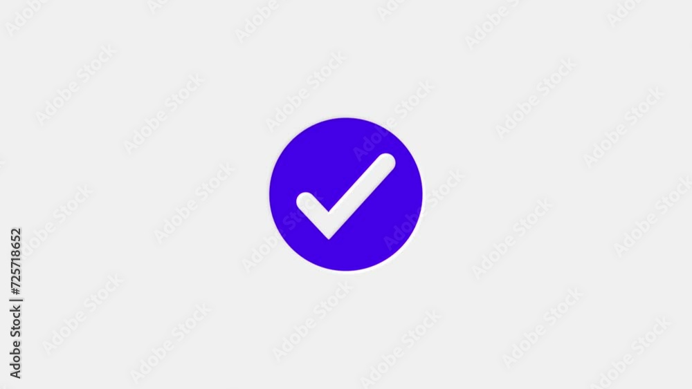 Check mark symbol animation, check mark icon animation on a white background. Success, correct or right choice icon animation in 4k video. Check mark symbol animation, check mark icon animation on a white background. Success, correct or right choice icon animation in 4k video.