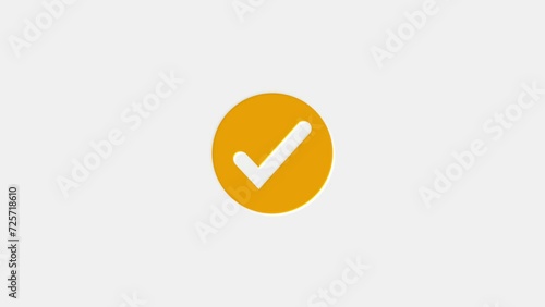 check mark icon animation on white background, verification check mark icon. 