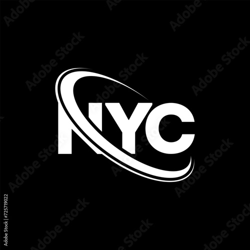 NYC logo. NYC letter. NYC letter logo design. Initials NYC logo linked with circle and uppercase monogram logo. NYC typography for technology, business and real estate brand.