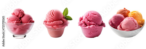 Set of a photo image of a Sorbet on a Transparent Background photo