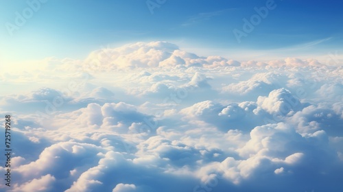 Aerial view of clouds from a plane window.