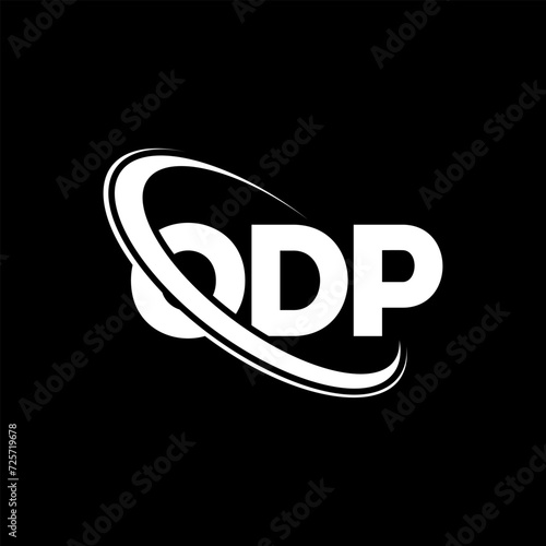 ODP logo. ODP letter. ODP letter logo design. Initials ODP logo linked with circle and uppercase monogram logo. ODP typography for technology, business and real estate brand. photo