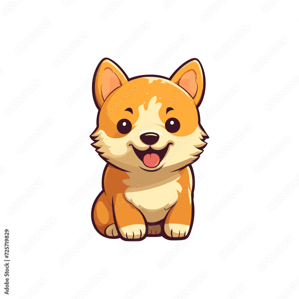 Cute dog character flat vector design