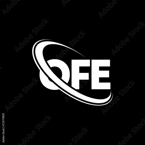 OFE logo. OFE letter. OFE letter logo design. Initials OFE logo linked with circle and uppercase monogram logo. OFE typography for technology, business and real estate brand.
