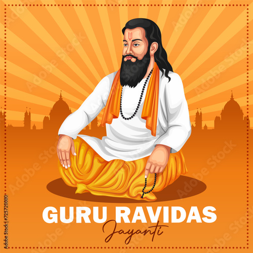 Guru Ravidas Jayanti Greeting Card design template
