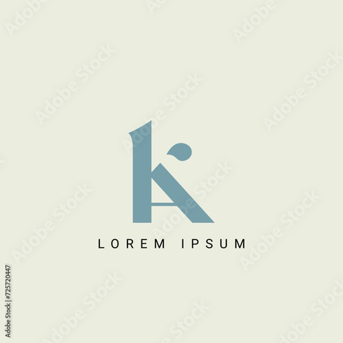  Alphabet KA and AK illustration monogram vector logo template photo