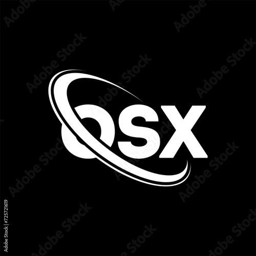 OSX logo. OSX letter. OSX letter logo design. Initials OSX logo linked with circle and uppercase monogram logo. OSX typography for technology, business and real estate brand. photo