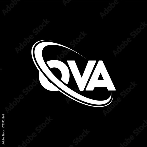 OVA logo. OVA letter. OVA letter logo design. Initials OVA logo linked with circle and uppercase monogram logo. OVA typography for technology, business and real estate brand.