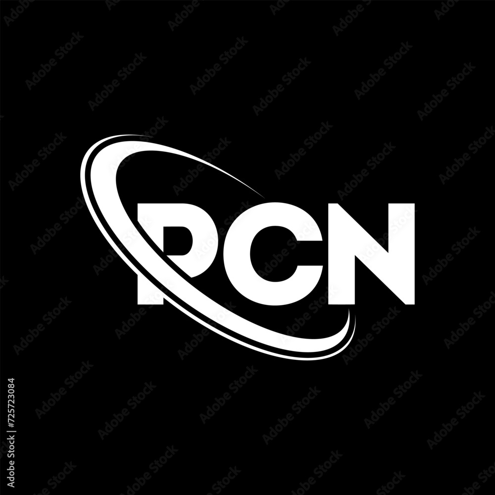 PCN logo. PCN letter. PCN letter logo design. Initials PCN logo linked with circle and uppercase monogram logo. PCN typography for technology, business and real estate brand. - obrazy, fototapety, plakaty 