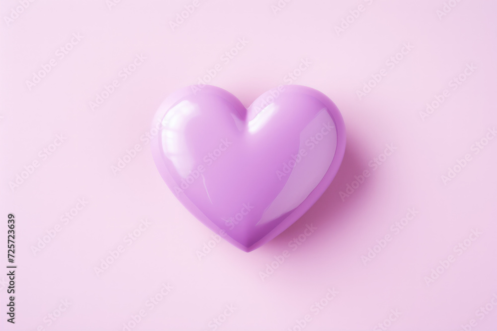 For Valentine's Day and celebrating love, a greeting card adorned with a delicate soft design of a pastel purple heart