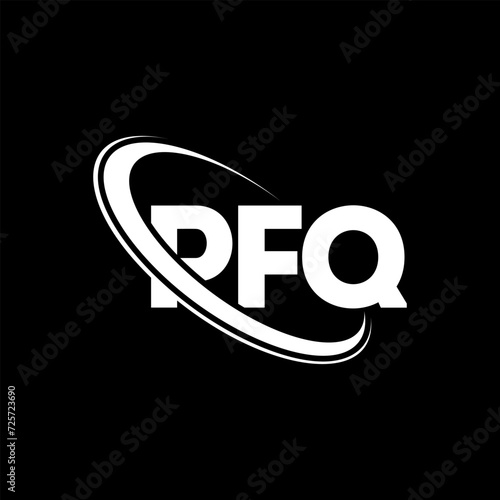 PFQ logo. PFQ letter. PFQ letter logo design. Initials PFQ logo linked with circle and uppercase monogram logo. PFQ typography for technology, business and real estate brand.