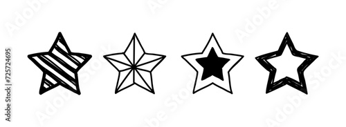 Collection of stars in black colour