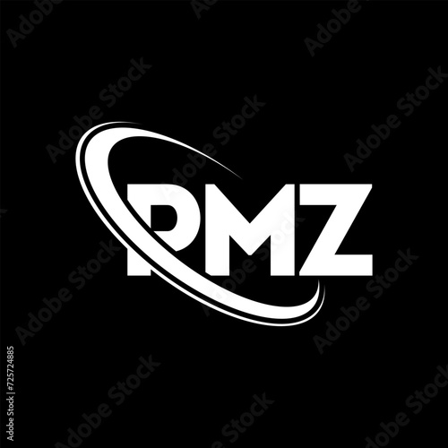 PMZ logo. PMZ letter. PMZ letter logo design. Initials PMZ logo linked with circle and uppercase monogram logo. PMZ typography for technology, business and real estate brand. photo