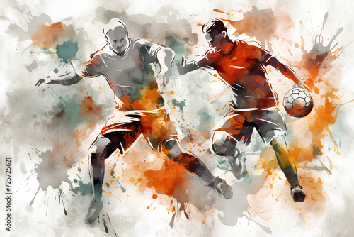 Football art drawn in graffiti style. Street art generated by AI.