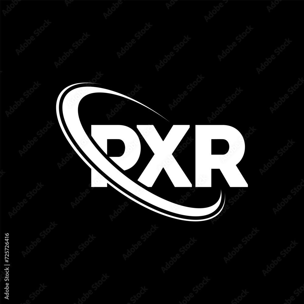Obraz premium PXR logo. PXR letter. PXR letter logo design. Initials PXR logo linked with circle and uppercase monogram logo. PXR typography for technology, business and real estate brand.