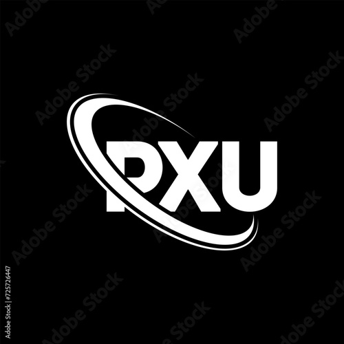 PXU logo. PXU letter. PXU letter logo design. Initials PXU logo linked with circle and uppercase monogram logo. PXU typography for technology, business and real estate brand. photo