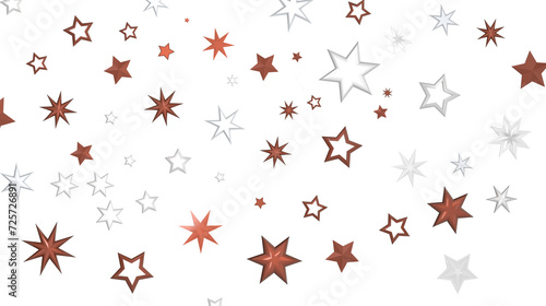 Yuletide Star Descent: Striking 3D Illustration Showcasing Falling Festive Stellar Fragments © vegefox.com