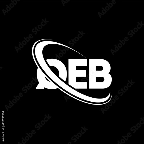 QEB logo. QEB letter. QEB letter logo design. Initials QEB logo linked with circle and uppercase monogram logo. QEB typography for technology, business and real estate brand.